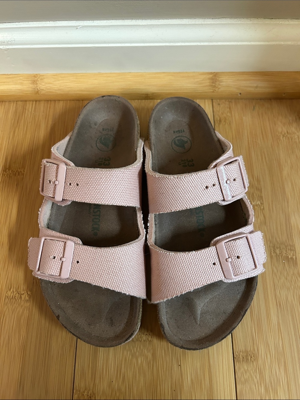 Birkenstock Kids Double-Strap Light Pink Sandals size 2